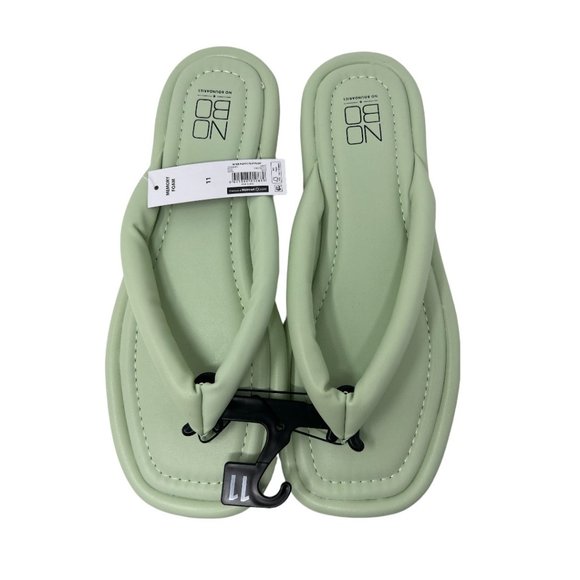 Mint Green Flip Flops women's sandals Puffy Thong shoes No Boundaries - Picture 6 of 7